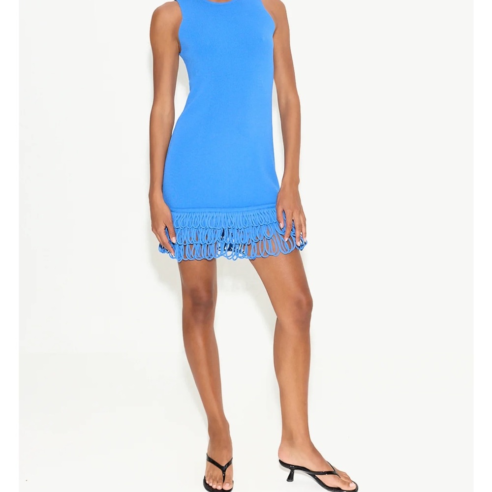 Simon Miller Blue Sheath Mini Dress Crew Neck Sleeveless
